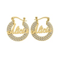 Image 4 of Mini Custom Gold Diamond Hoops