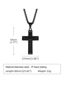 Image 3 of “Salvation” Black Cross Pendant & Chain 