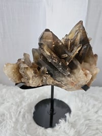 Image 4 of 3.4lb Smoky Quartz Crystal Cluster with Custom Stand