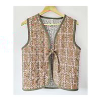 Image 1 of Indian Linen Quilted Vest Terracotta