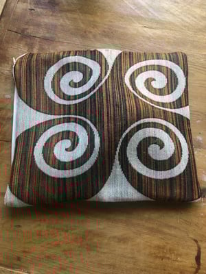 Image of swirl brown vintage textile bag