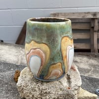 Image 1 of Sage Green Petal Motif Vase