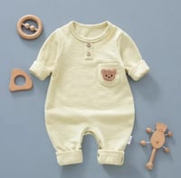 Image 7 of Boys Girls Ribbed Coloured Bear Romper