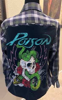 Vintage Gray/Green/White Flannel Shirt Poison
