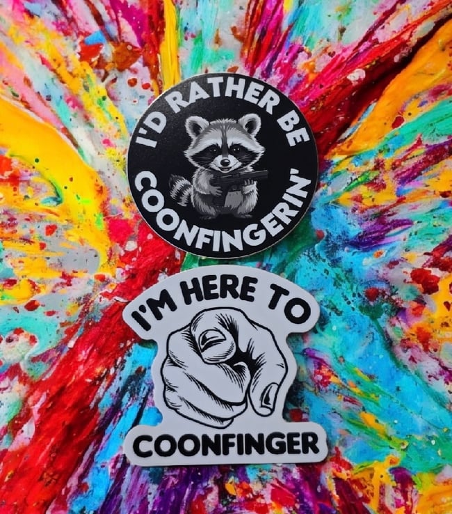 455. Coonfinger sticker 