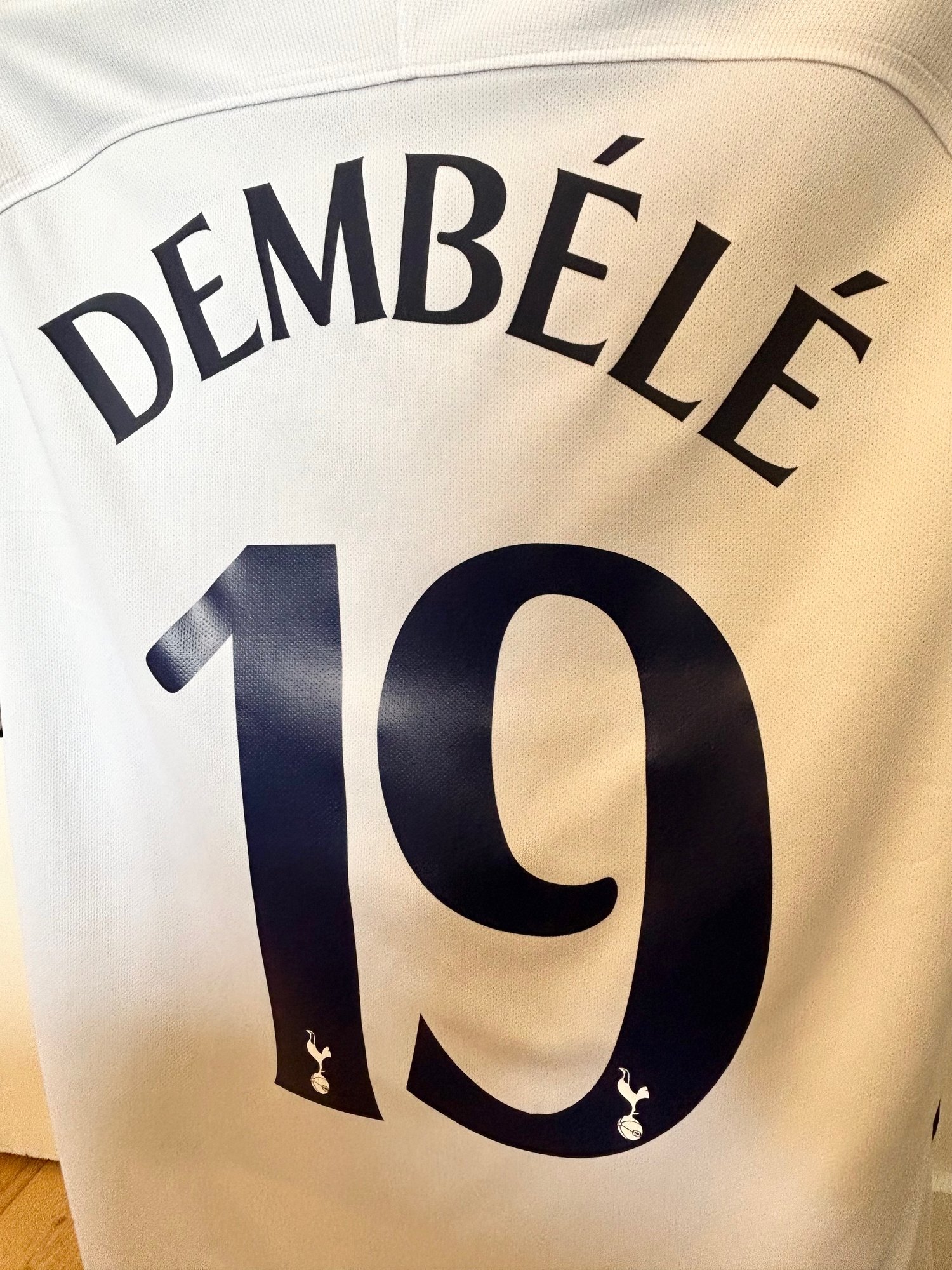 Image of Tottenham Hotspur “DEMBELE 19” 2017/18 Home Shirt + UCL patches, M