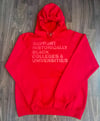 SUPPORT HISTORICALLY BLACK COLLEGES & UNIVERSITIES HOODIE (MONOCHROME RED)