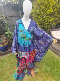 Image 5 of Wanderlust maxi skirt / bandeau dress Navy rainbow 8-16 uk