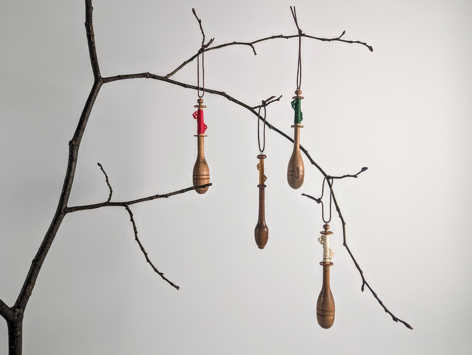 Fran Buxton Mixed Media — Lace making bobbin decorations