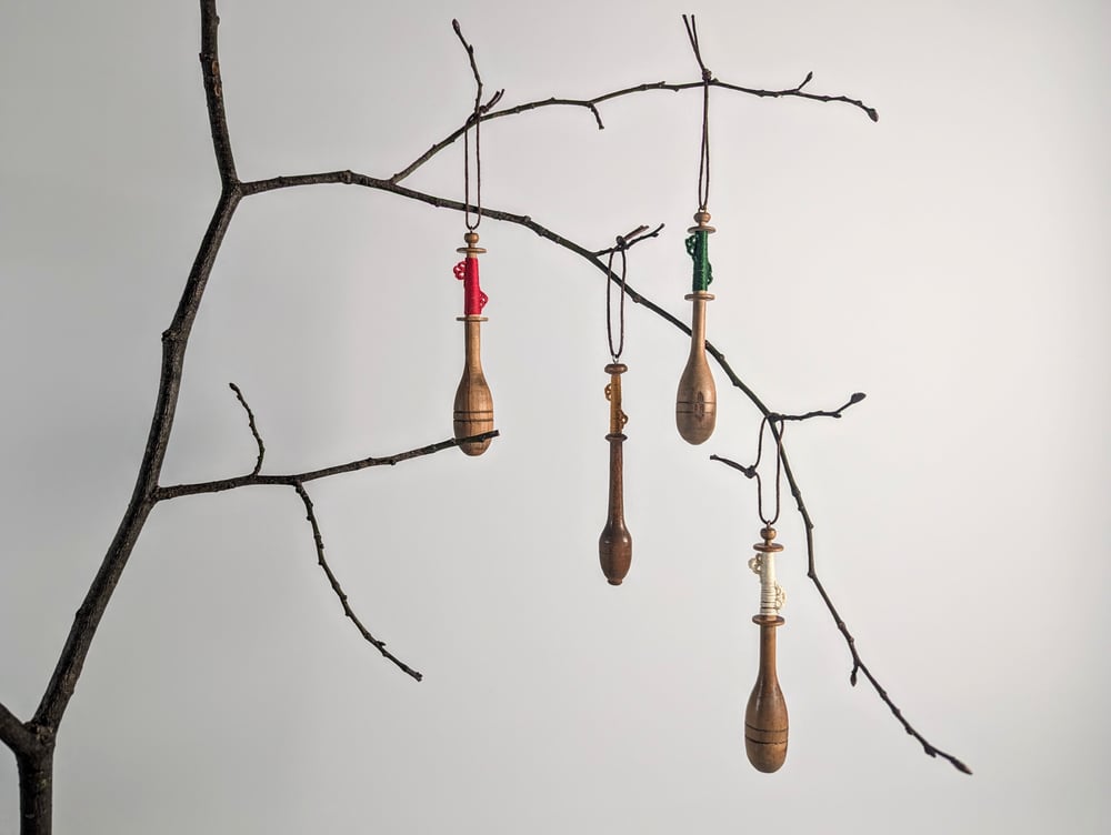 Image of Lace making bobbin decorations 