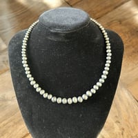 Image 4 of 16” - Graduated 4mm to 8mm Sterling Silver Pearls 