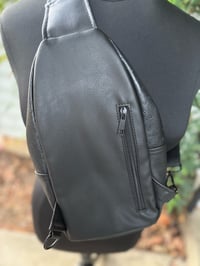 Image 2 of Jessie Sling Crossbody Bag Black Ostrich