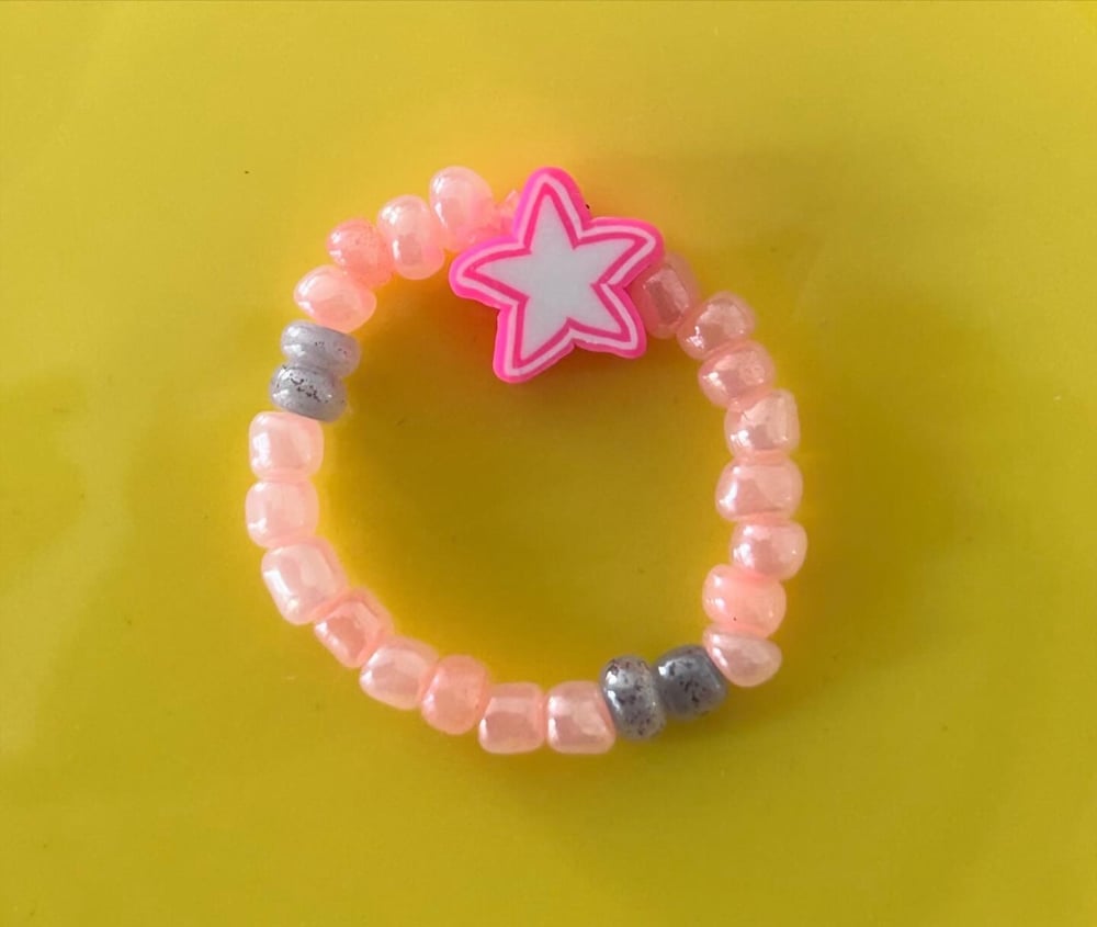 Image of Star seed bead ring 