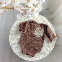 Image 1 of Devin newborn romper - brown melange