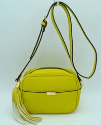 Image 1 of Soft Touch Vegan Crossbody Handbag with Tassel