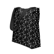 Image of black music notes Tote bag