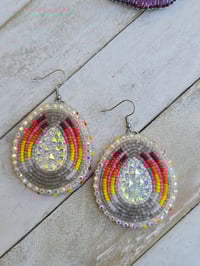 Image 1 of Gray Fire Color earrings 