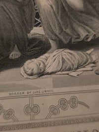 Image 3 of " The judgement of Solomon” 1800s Bible page with preserved web