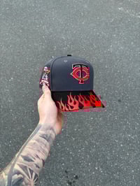 Image 1 of GREEN BRIM MULTI TONE GRAPHITE MINNESOTA TWINS CUSTOM FITTED CAP