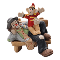 Image 1 of Emmett Kelly Jr Figurine Clown Sitting On Bench and Monkey Hobo