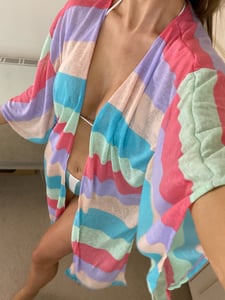 Image of Oversize Kimono Cover Up In Pastel Rainbow 