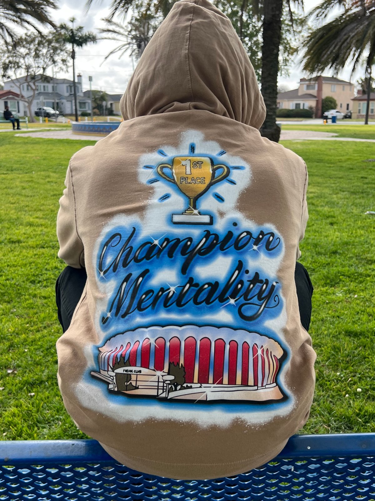 CHAMPION MENTALITY HOODIE KHAKI BROWN parkgirlcollections