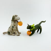 Image 5 of Large Antique Inspired Spotted Trick or Treat Dog(free-standing figure)