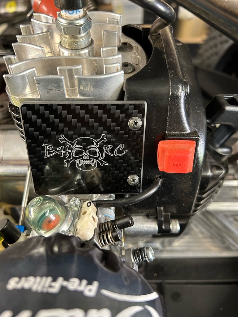 BoneHead RC upgraded Taylor 35cc Reed shroud extension plate