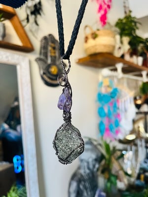 Image of Pyrite & amethyst hand made 
