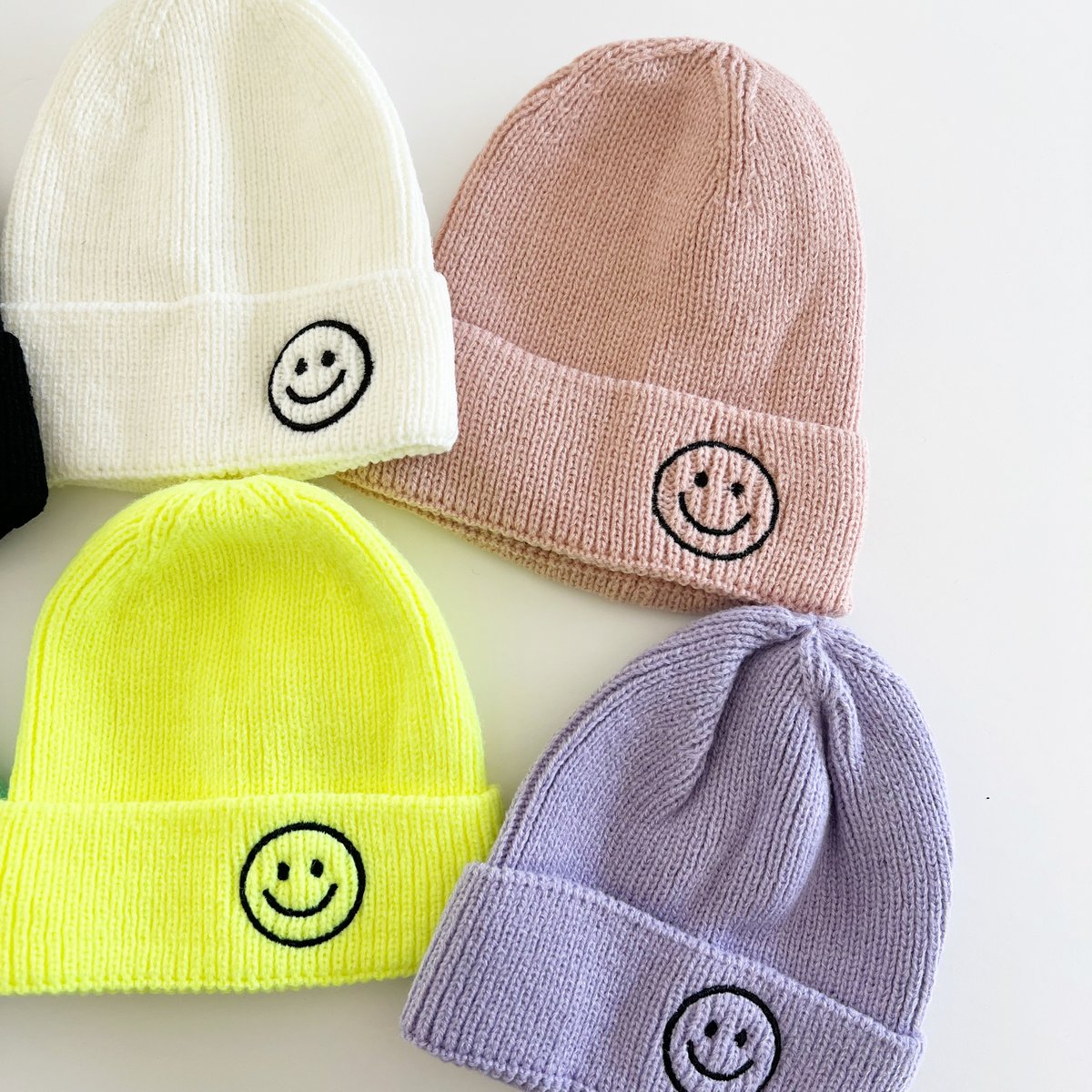 Smiling Face Embroidered Knit Hat Cold Resistant Fleece - Temu