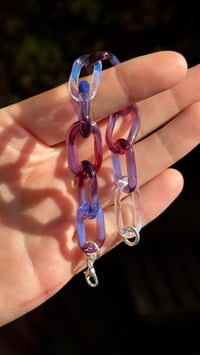 Image 1 of 7.5" Blue Phoenix x Moonstone Chain on Silver Bracelet