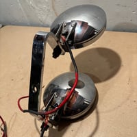 Image 3 of Vintage Wallfrin 74 Dual Round Headlamps w/ Chrome Bracket