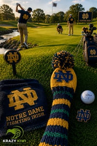 Image 4 of Notre Dame Indiana FIGHTING IRISH custom Golf Club Cover hand knit logo College football f-2a077be4