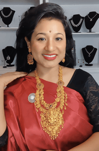 Image 2 of Dharti- Heavywork Temple Jewelry Necklace Set Goddess Laxmi 
