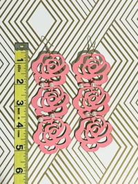 Image 5 of Wooden Rose Earrings 