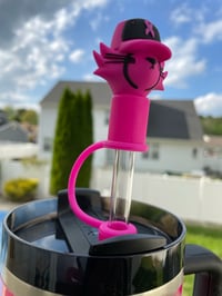 Image 3 of JEI Breast Cancer “Stanley Cup” Straw Top (Packaging & Shipping Included)