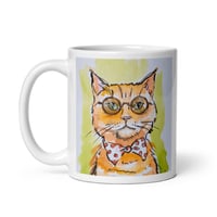 Image 2 of Custom Hand Painted Cat Mug 