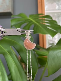 Image 3 of Silver Sunstone Moon Crystal Necklace