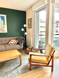 Image 5 of Fauteuil BZ velours côtelé jaune fluo