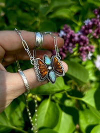 Image 1 of Golden Tourmaline & Opal Butterfly Talisman