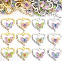Image 1 of 1050 Charms: Multicolor Resin Butterfly Mix