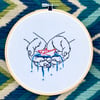 Keeping Afloat Embroidery Hoop Art