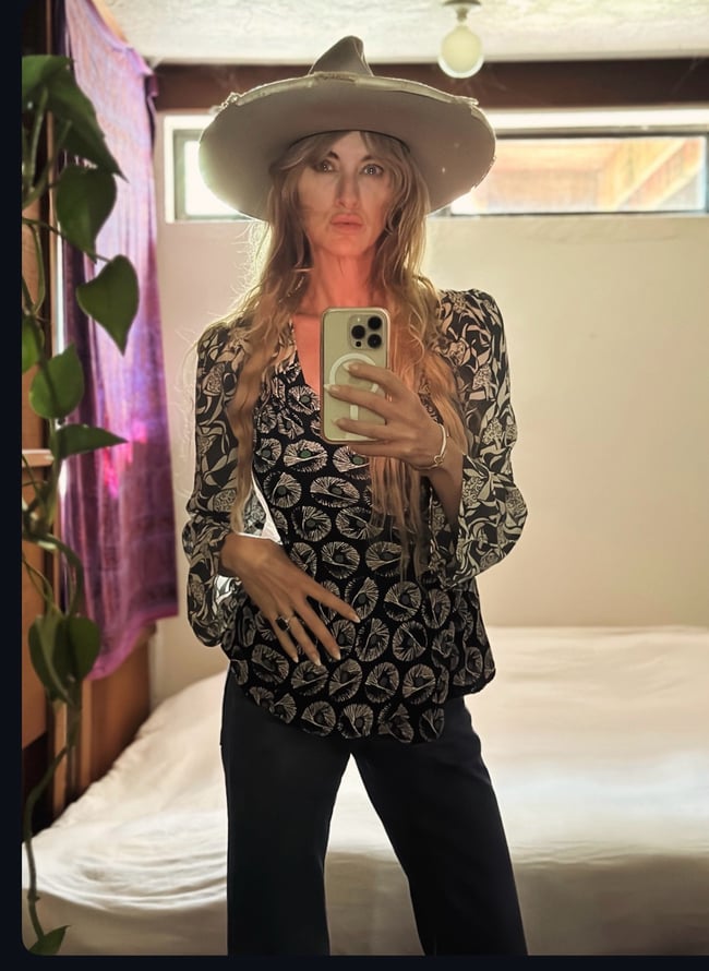 late 1960s patchwork wrap blouse