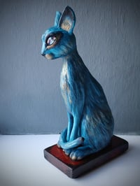 Image 2 of 'Mothlight' Paperclay Cat Sculpture