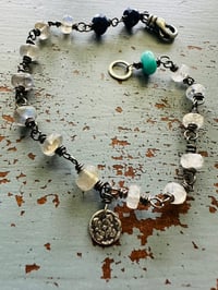 Image 4 of lapis labradorite and moonstone charm bracelet