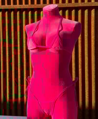 Image 1 of Pink Velour Micro Tops