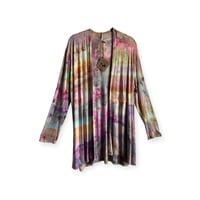 Image 1 of M Jersey Knit Cardigan in Soft Spring Watercolor Ice Dye