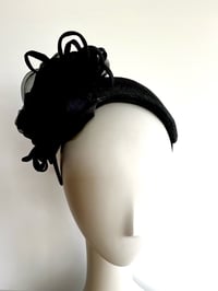 Image 3 of Black bandeau with organza flowers