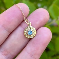 Image 2 of Gold Wreath Charm, Montana Blue Sapphire