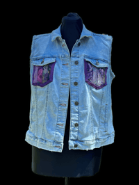 Image 1 of XXL Crazy Patch Denim Vest